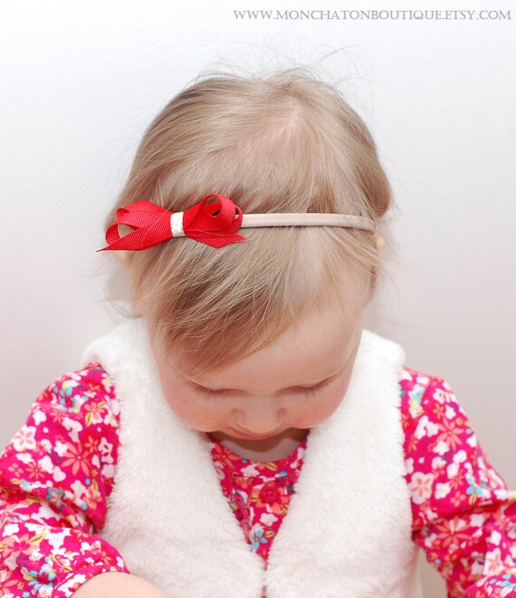 red bow headband baby girl