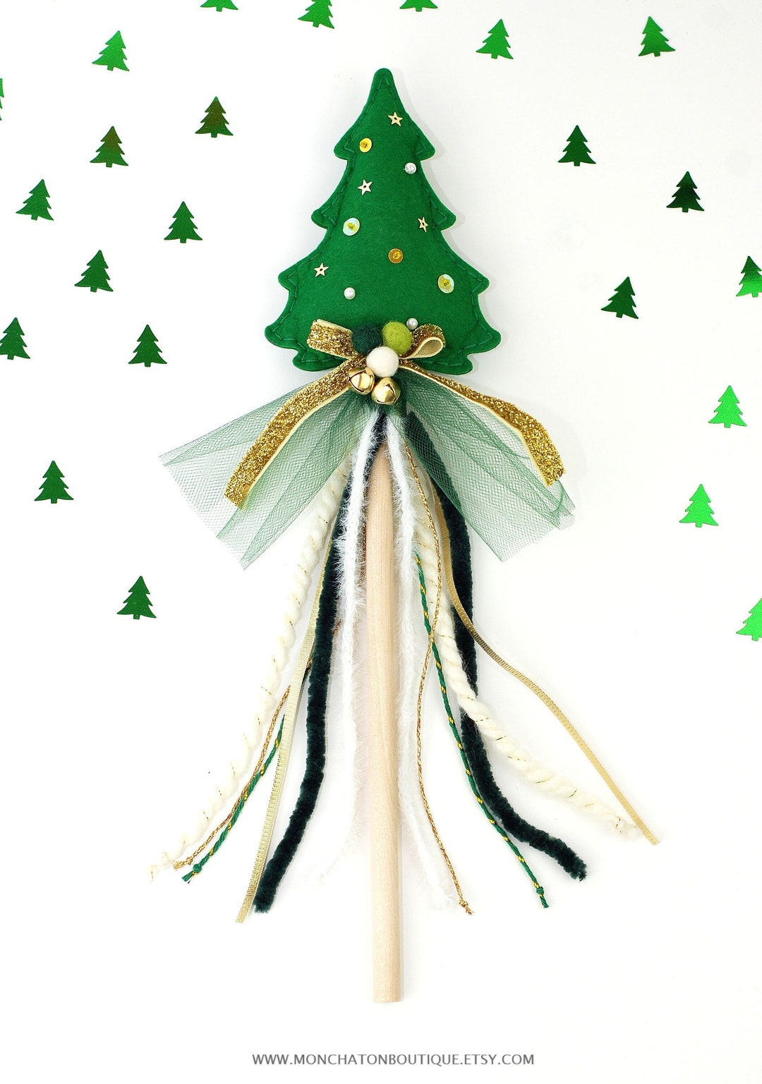 Christmas Tree Wand Holiday Magic Wand Felt Christmas Wand Etsy