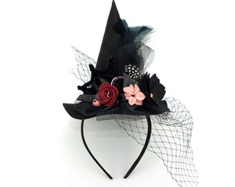 Witch Hat Headband, Mini Witch Hat, Halloween Witch Costume