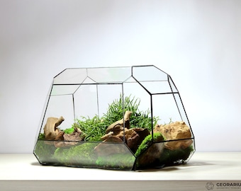 Terrarium géométrique imperméable MoonPlanter - Terrarium en verre fait à la main sans plantes, parfait pour les intérieurs modernes - Design unique