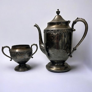 Vintage Antique Silver Plated on Copper Tea Set
