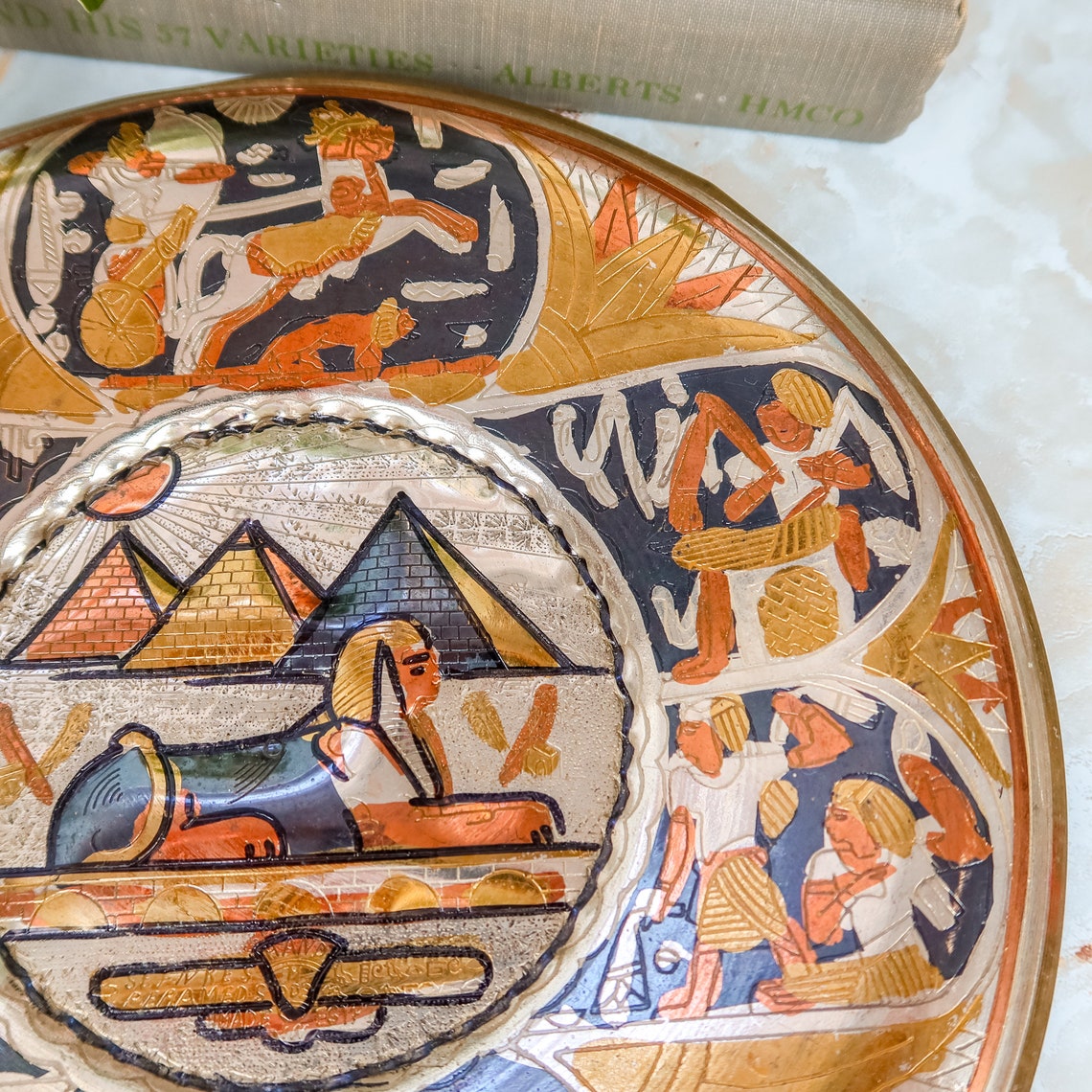 Egyptian Style Mixed Metal Decorative Plate Wall Plate With Etsy