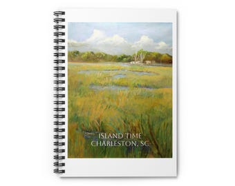 Coastal Spiral Notebook - Ruled Line, Lowcountry Journal, Karen Burnette Garner Art, Stationery Gift, Writing Diary, Beach Theme Notebook