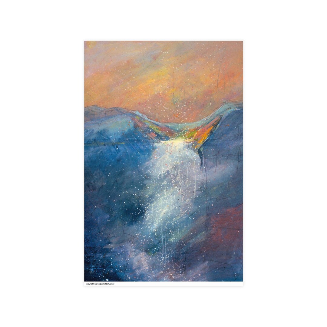 Fine Art Print, Waterfall Wall Art, Karen Burnette Garner Abstract ...