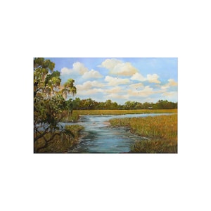 Charleston Marsh Kunstdruck, Lowlands SC Küstenposter, Karen Burnette Garner Original Coastal Living Home Decor