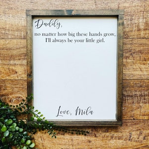 DAD, Father’s Day Gift, Father’s Day Wooden Sign, DIY Handprint Sign, Gifts for Dad, Child’s Handprint Sign, For Grandpa, From Daughter