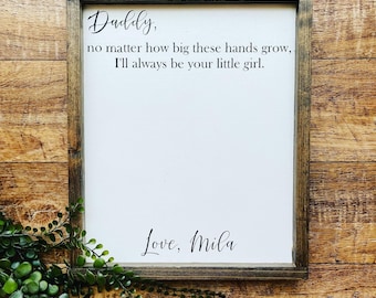 DAD, Father’s Day Gift, Father’s Day Wooden Sign, DIY Handprint Sign, Gifts for Dad, Child’s Handprint Sign, For Grandpa, From Daughter