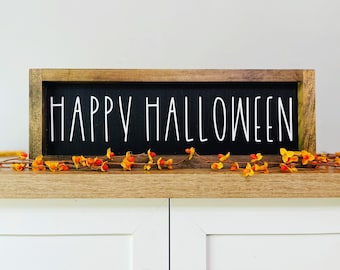 Happy Halloween Sign, Farmhouse Halloween Decor, Wooden Halloween Sign, Self Standing Sign, Halloween Decor