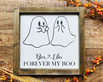 Forever My Boo Sign, Halloween Decor, Couples Sign, Personalized Halloween Decor, Cute Halloween Decor, Custom Decor, Ghosts | Fall Sign