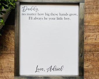 DAD, Father’s Day Gift, Father’s Day Wooden Sign, DIY Handprint Sign, Gifts for Dad, Child’s Handprint Sign, For Grandpa, From Son