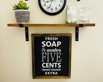 Fresh Soap and Water Bathroom Sign | Restroom Sign | Framed Sign | Farmhouse Decor | Bathroom Sign | Bathroom Decor | Rustic Decor