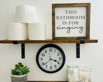 This Bathroom Is For Singing Sign, Bathroom Sign, Bathroom Decor, Funny Bathroom Decor, Bathroom Sign, Home Decor, Farmhouse Decor