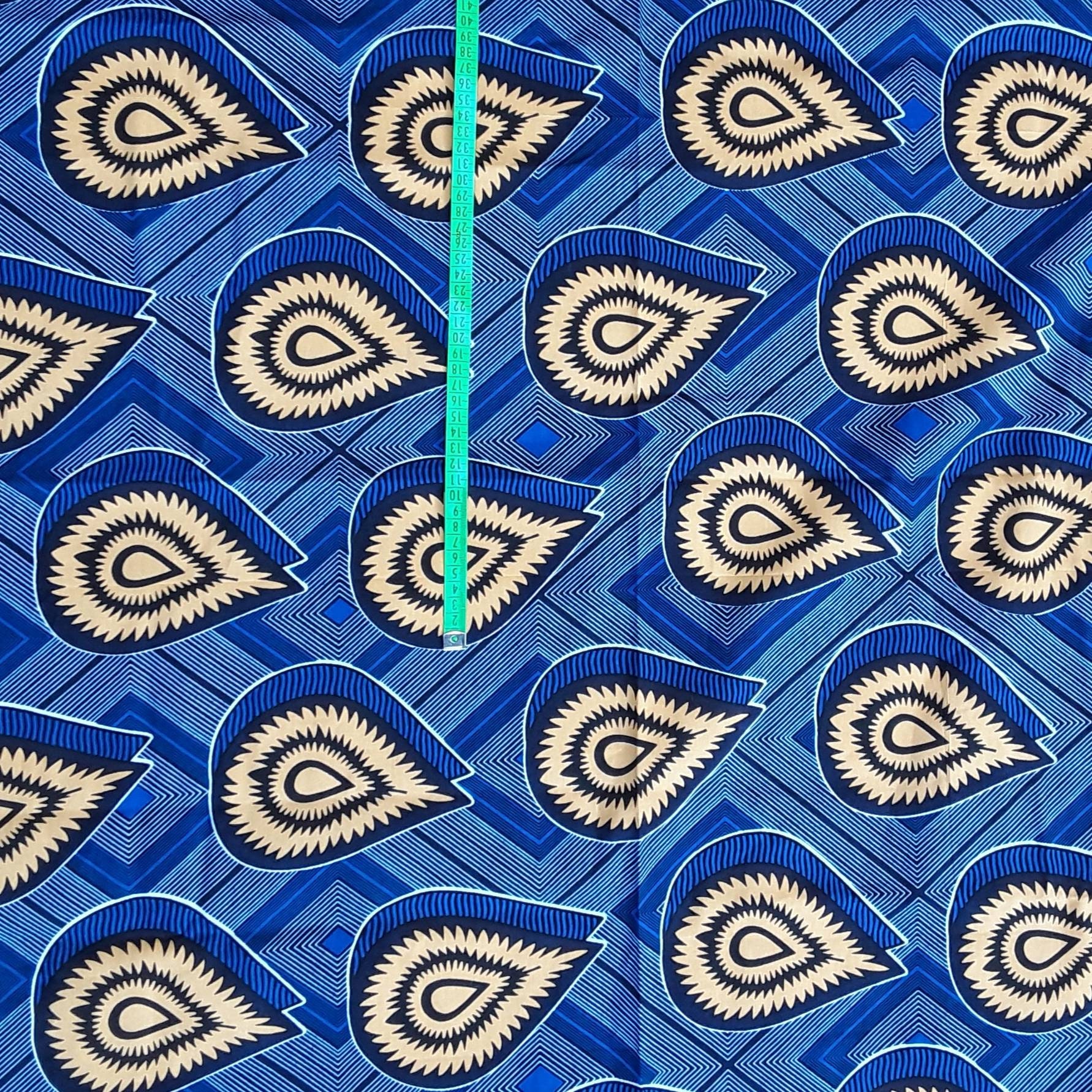 Tissus Africain Véritable Wax 100% Coton. Vendu à La Coupe Partir de 50cm. Wax Block Printed. Largeu