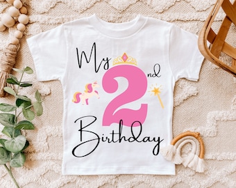 My Second Birthday SVG PNG, 2nd Birthday Baby Girl SVG, Unicorn Birthday, It's My Second Birthday