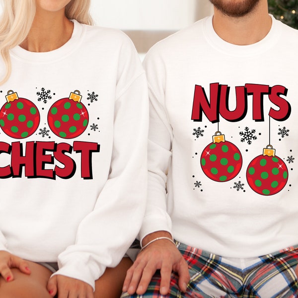 Chest Nuts SVG, Christmas Couple shirts SVG, Funny Christmas SVG, Adult Christmas, Matching shirts