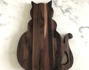 Cat Shaped Cheese Board | Wooden Charcuterie Board | Cat Lover Gift | Handmade Serving Board