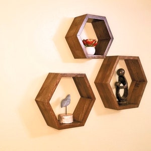 Floating Shelves, Hexagon Shelves, Honeycomb shelves, wall box shelves