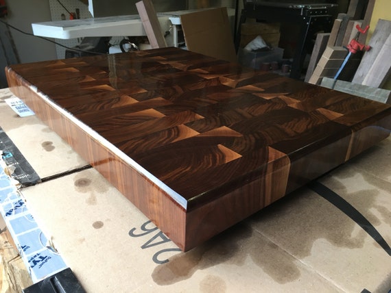 Large Custom Cutting Board Walnut End Grain Butcher Block Handmade