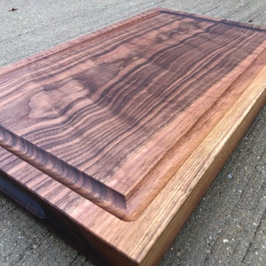 16x12x1.75" One solid piece Walnut Cutting Board - No glue, no joints - Handmade Gift