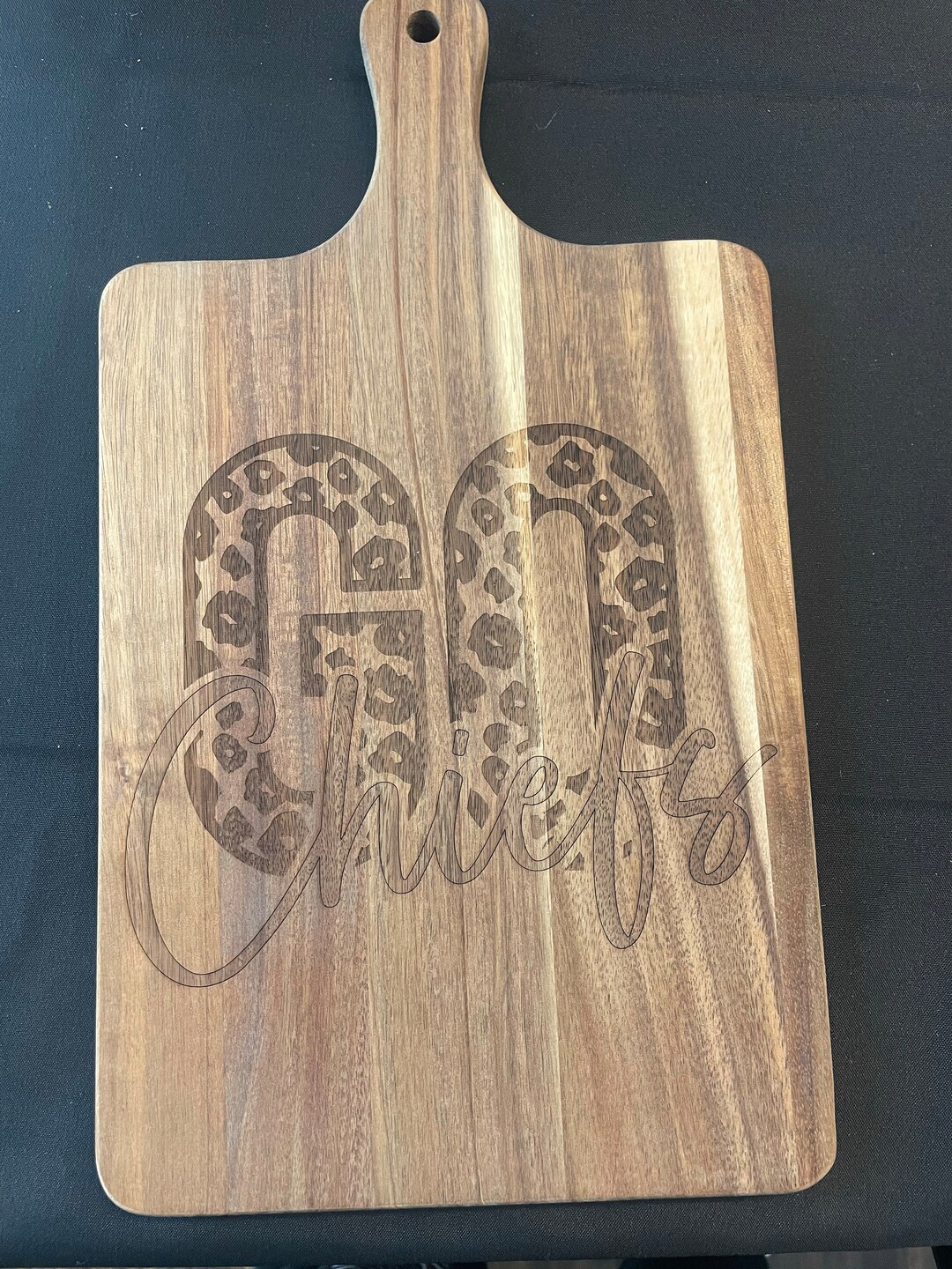 Wood Engraved Kingdom Cutting Board Go Chiefs Etsy