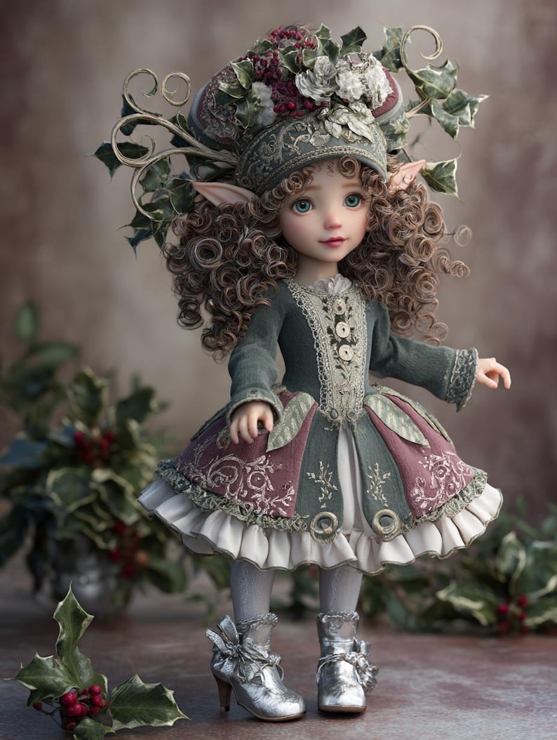 Porcelain Doll Female Christmas Dress Removeable Clothes Collectors Doll main image 0