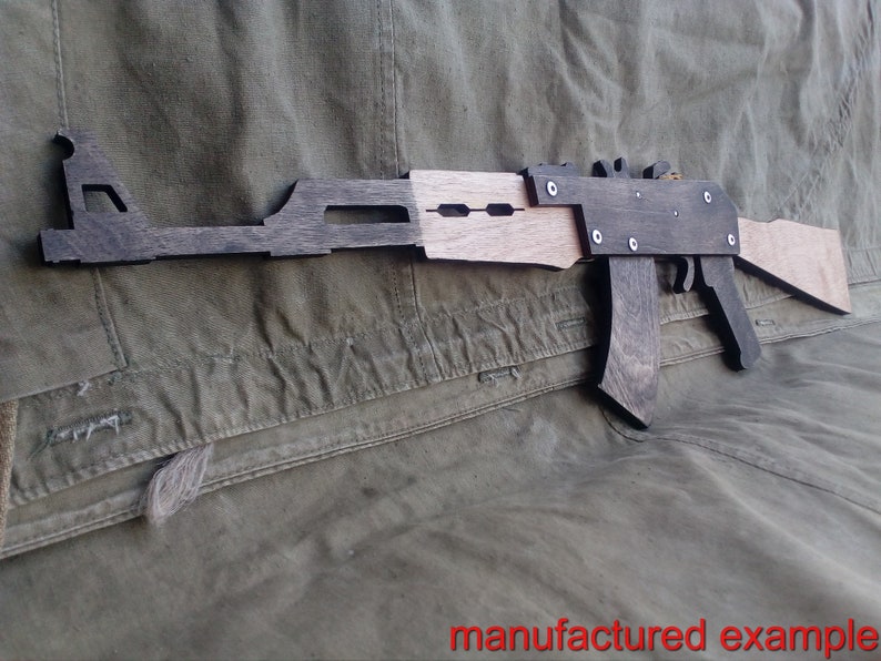 Rubber Band Gun AK 47 74 plans DXF cnc cutting files Laser cut Etsy