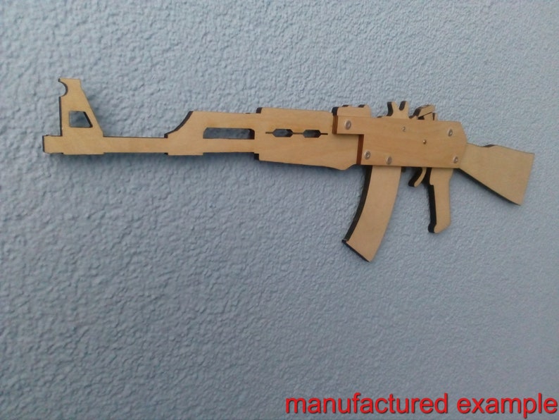 Rubber Band Gun AK 47 74 plans DXF cnc cutting files Laser cut | Etsy