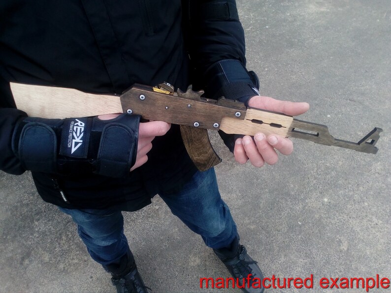 Rubber Band Gun AK 47 74 plans DXF cnc cutting files Laser cut Etsy