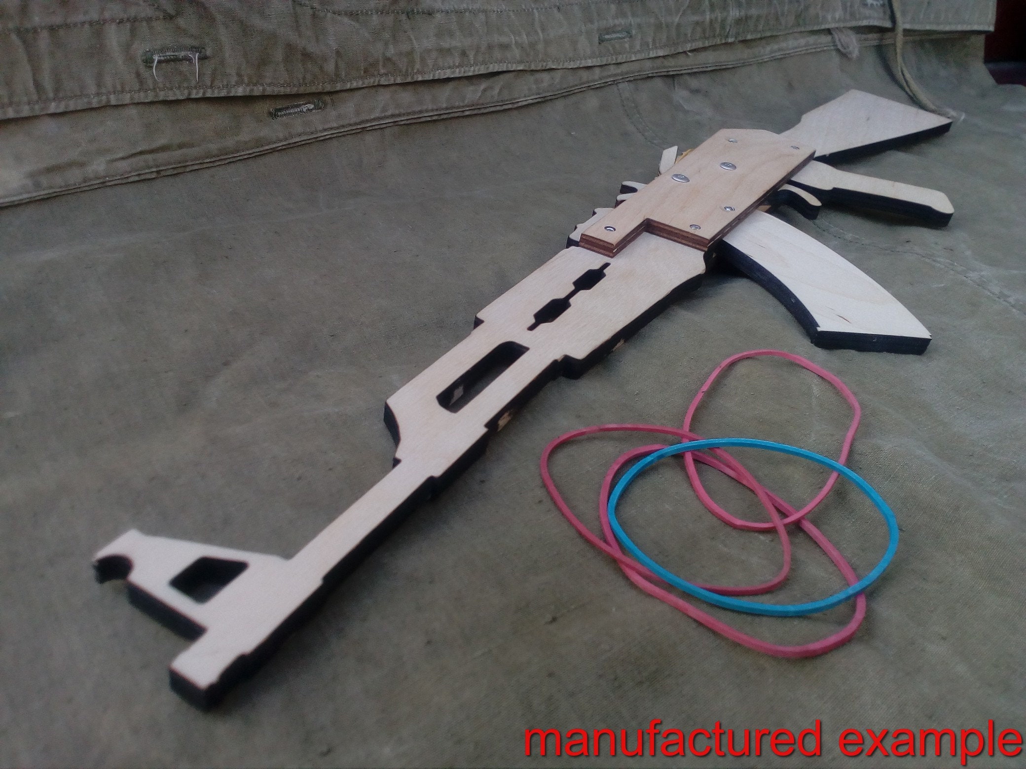 Rubber Band Gun AK 47 74 plans DXF cnc cutting files Laser cut Etsy