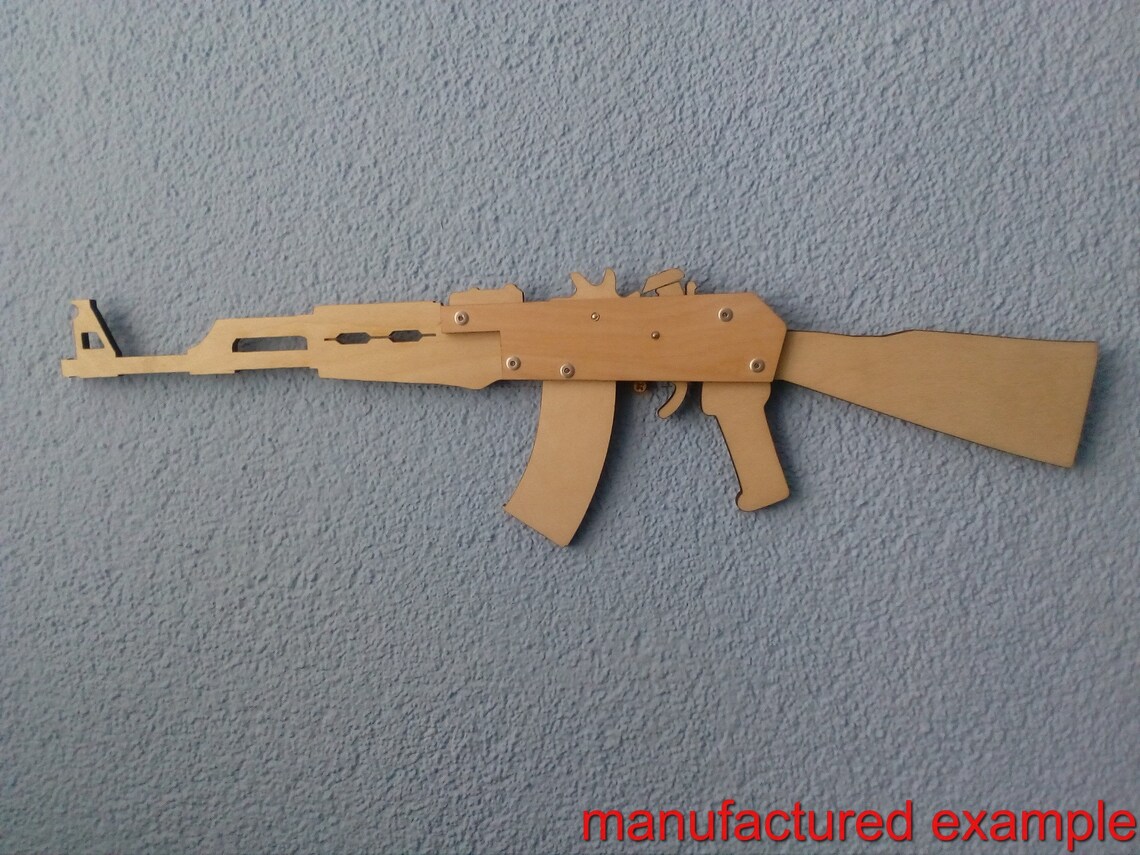 Rubber Band Gun AK 47 74 plans DXF cnc cutting files Laser cut Etsy