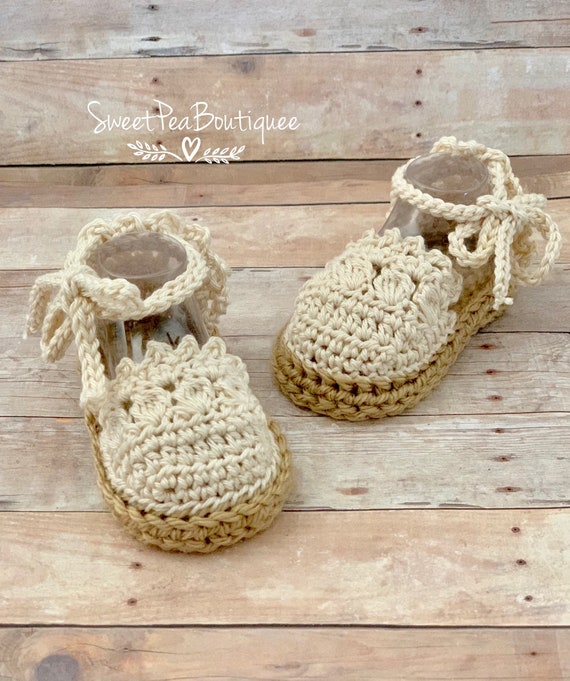 Baby Girl Crochet Espadrilles Baby Girl Crochet Sandals Crochet Photo Prop Crochet Sandals Summer Sandals Crochet Sandals Pattern Baby