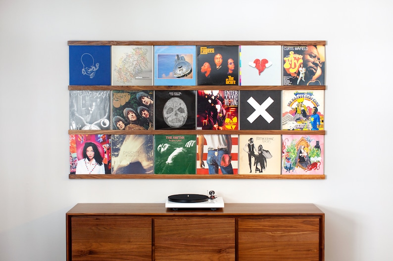Vinyl Record Storage Shelf Wall Mounted Holder Ledge Lp Display Frame Al
