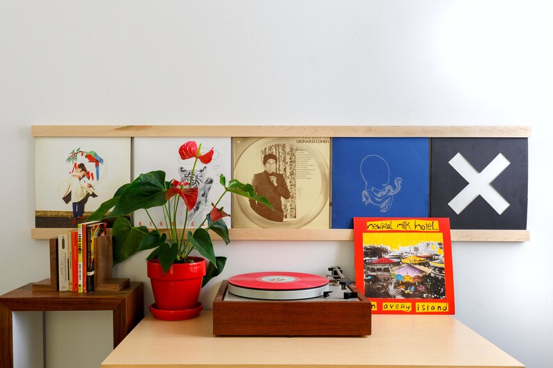 Vinyl Record Storage Shelves Maple Wall Mounted Record Etsy