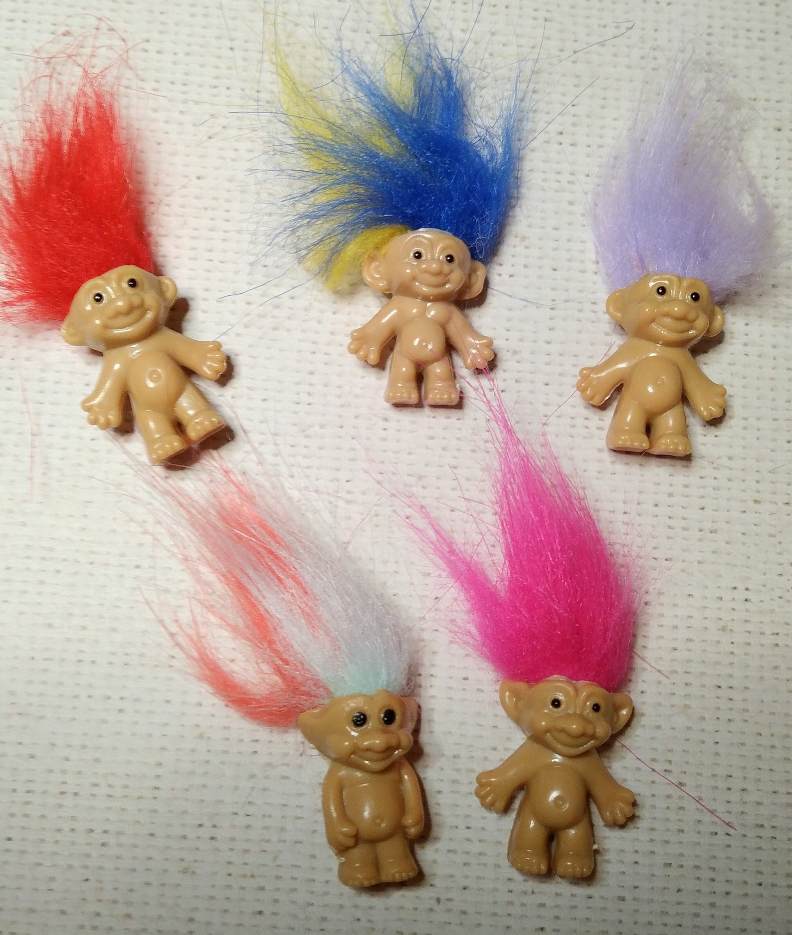 Small Trolls mini figure troll style vintage 80s. Set 5 Etsy