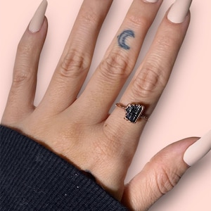 Black Tourmaline Ring, Electroformed Tourmaline Ring, Tourmaline Ring, Ring for Protection, Crystal Ring