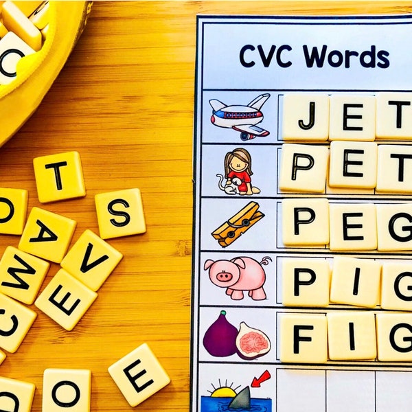 Short Vowels Word Ladder, Word Chain, CVC Words, Word Family, Matching Game, Educational Game, Busy Book Game, Learning Binder