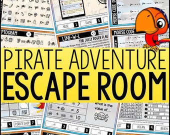 Pirate Escape Room Game | Printable Puzzle Adventure for Kids | Pirate Party Activity | Classroom Escape Room | PDF Download