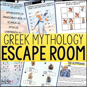 Mitologia greca Escape Room per bambini, Puzzle stampabili Party Game, Olympus Quest Birthday Party Escape Room, Mitico Escape Room Game