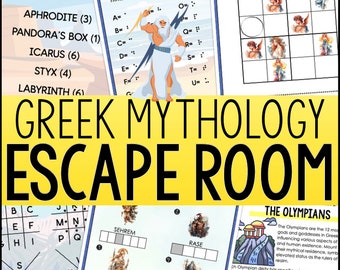 Escape Room de mitología griega / Atraco a Zeus con rayo / Juego de rompecabezas imprimible / A partir de 7 años
