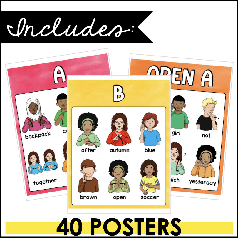 ASL Handshape Dictionary ASL Alphabet Posters ASL Sign Etsy