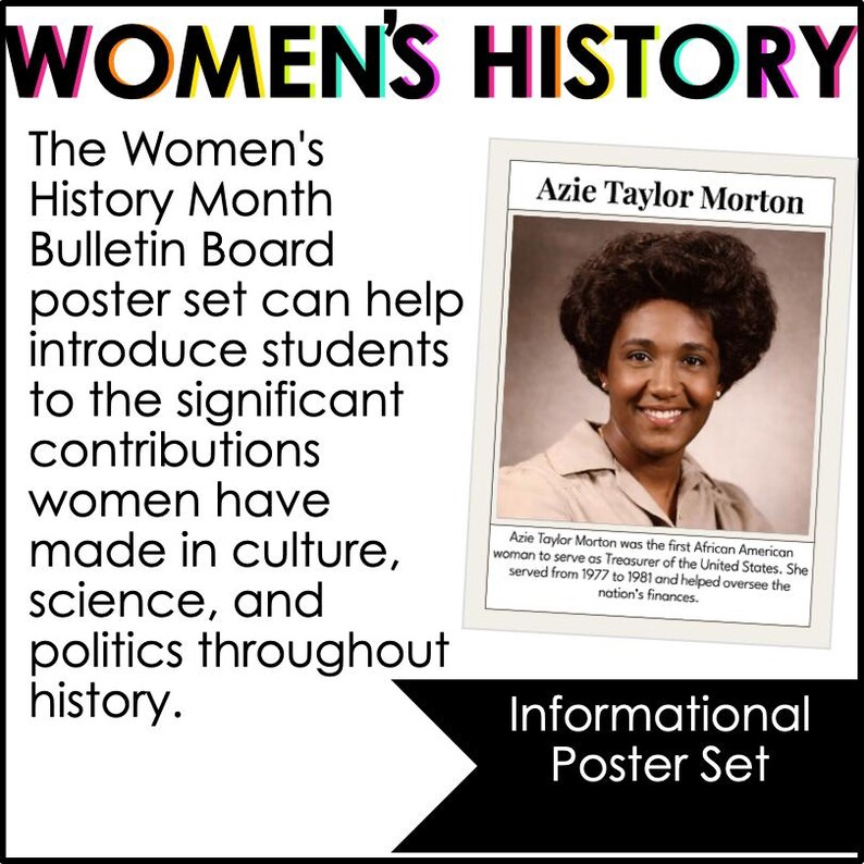 Women in Black History Posters, Women’s History Month Bulletin Board ...
