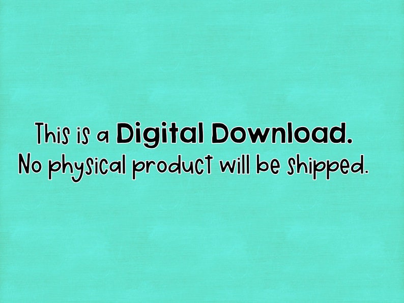 Puede incluir: Texto sobre un fondo turquesa que dice: "Esta es una descarga digital. No se enviar&aacute; ning&uacute;n producto f&iacute;sico."