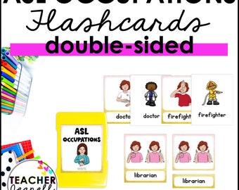 ASL Occupations Flashcards: American Sign Language Learning (PDF)