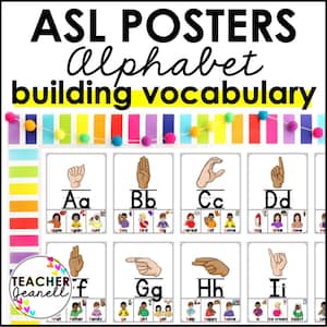 ASL Posters, ASL Alphabet Posters, American   Sign Language Posters, ASL Classroom Decor
