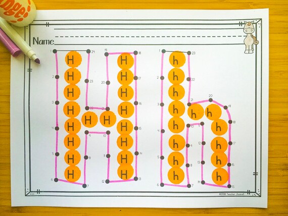 Alphabet Dot Sheets Letters Preschool Connect the Dots | Etsy
