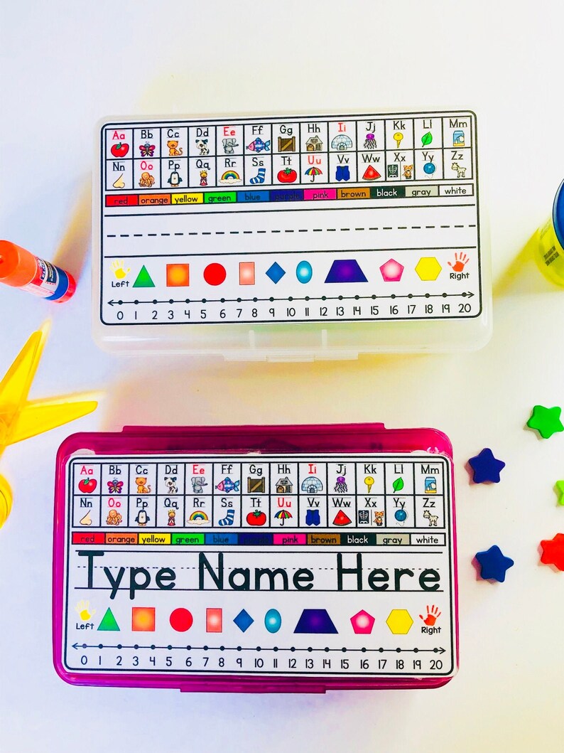 kindergarten pencil box name tags editable pencil case label etsy