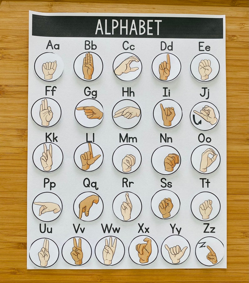 ASL Alphabet Matching ASL File Folder Activity Preschool Etsy