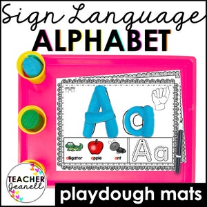 ASL Alphabet Play Dough Mats, Sign Language Learning Mats, American Sign Language Learning Binder, Homeschool Resource