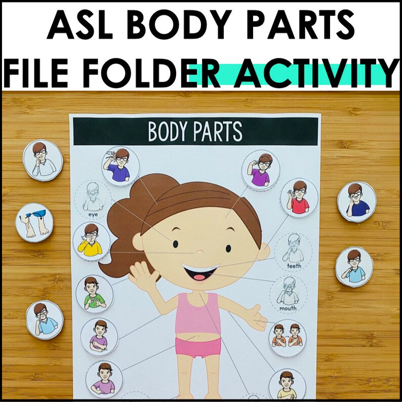 ASL Body Parts Matching Activity: Preschool Learning Mats (PDF) - Etsy