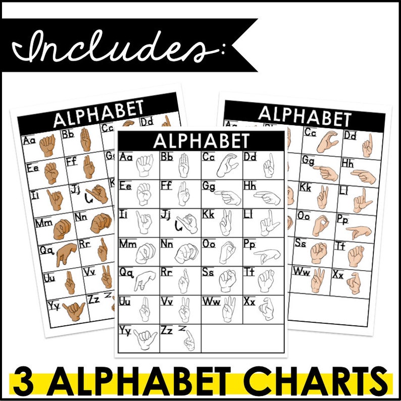 ASL Alphabet Chart, ASL Printable, Sign Language Poster, Classroom ...